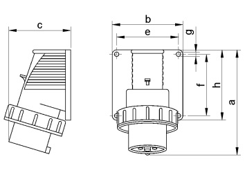 Rysunek - Wtyczka odbiornikowa izolacyjna IP67 16A/250V